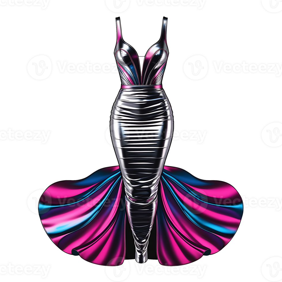 Metallic dress on a transparent background png