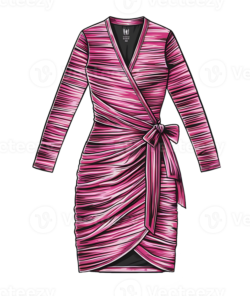 Pink dress with a bow on the front png