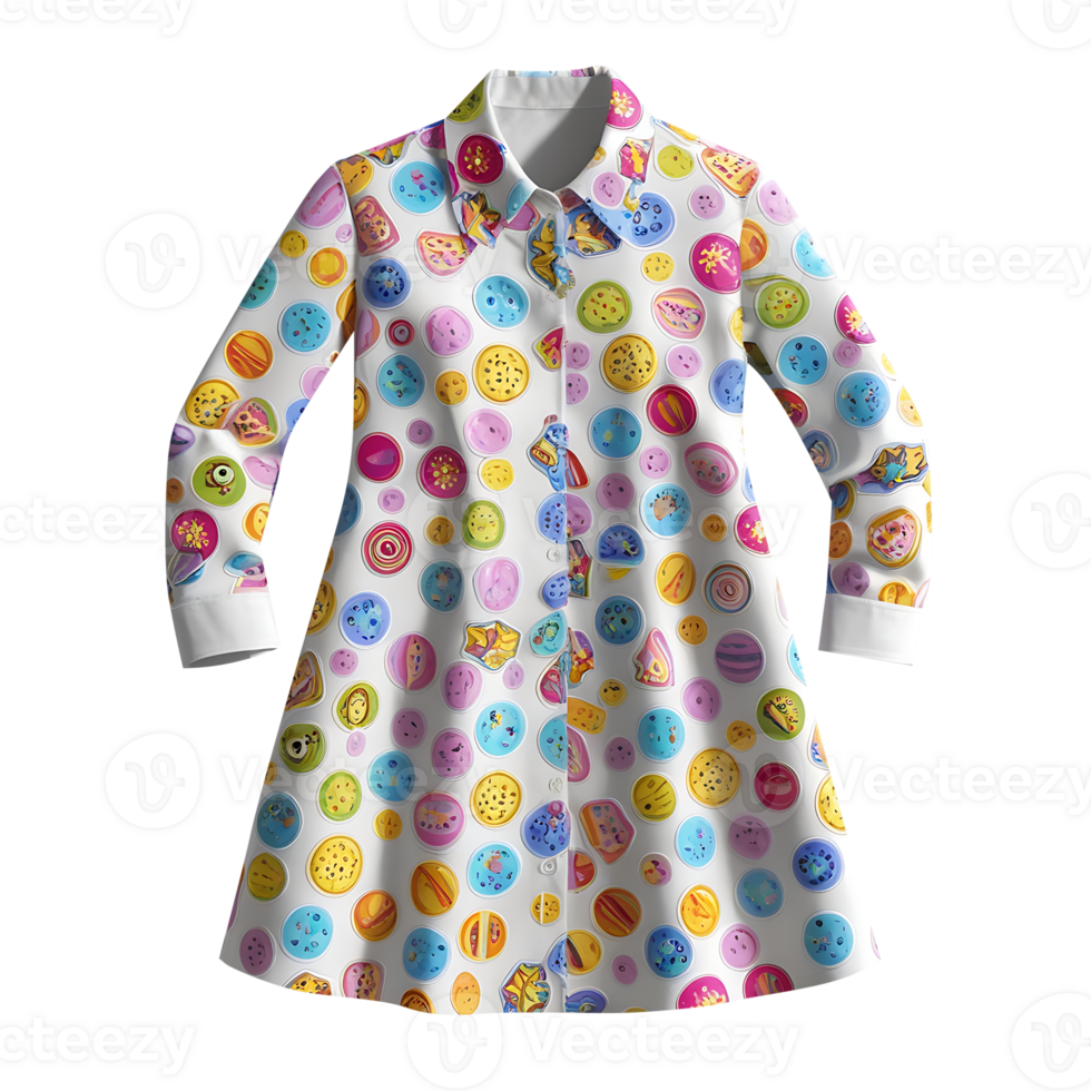 Dress with colorful buttons on it png