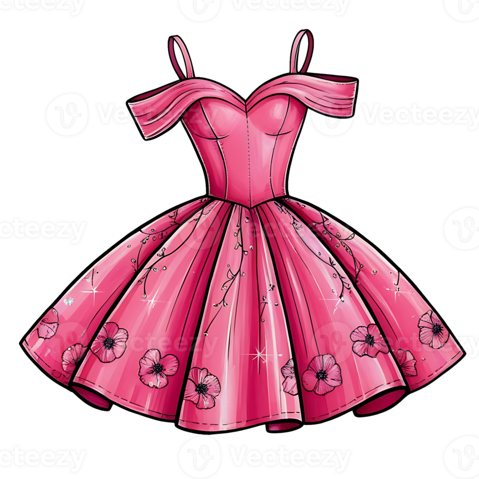 Pink dress on a transparent background png