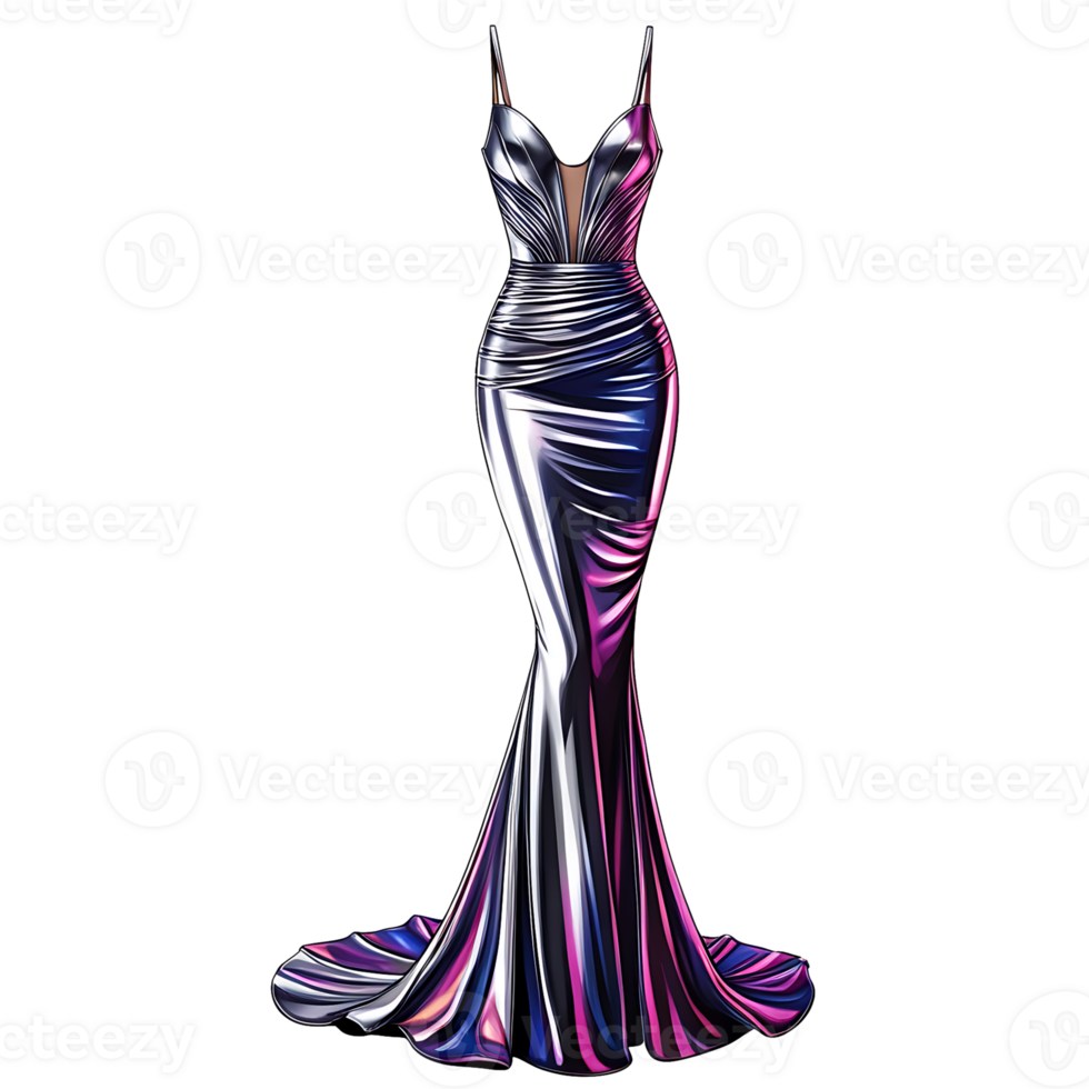 Metallic dress on a transparent background png
