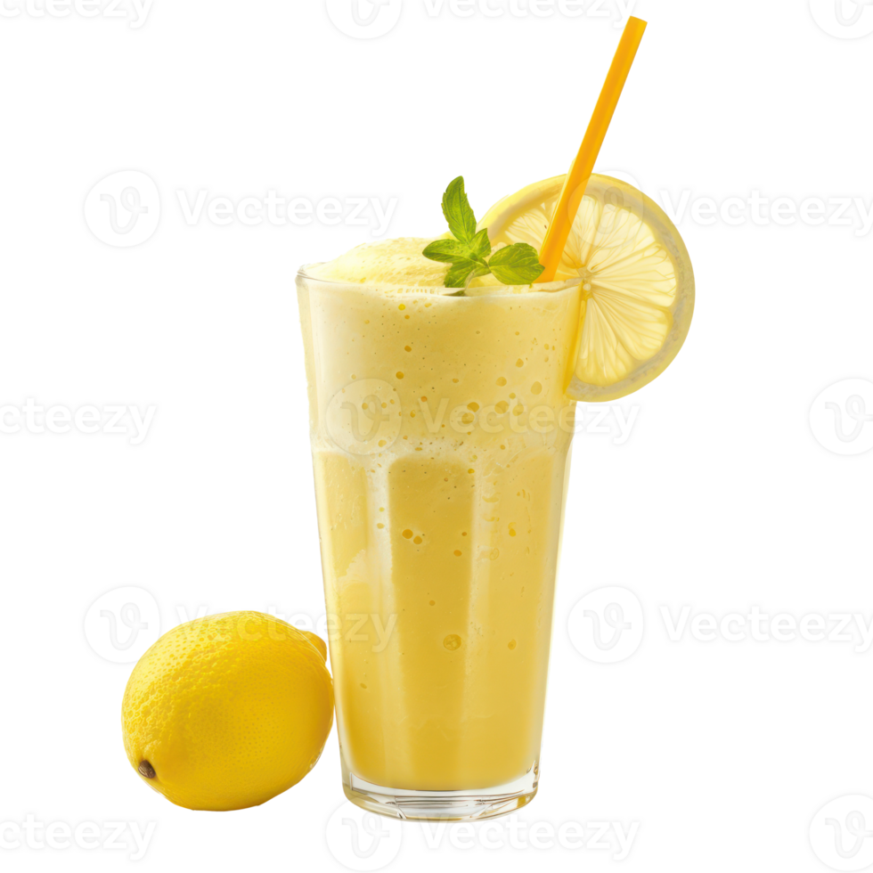 Lemon Smoothie drink front view isolate on transparency background png