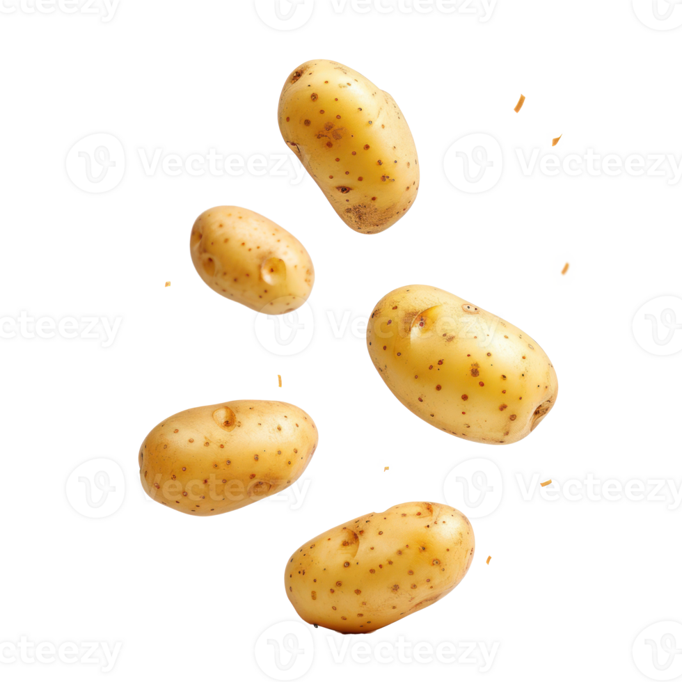 Falling Potatoe isolate on transparency background png