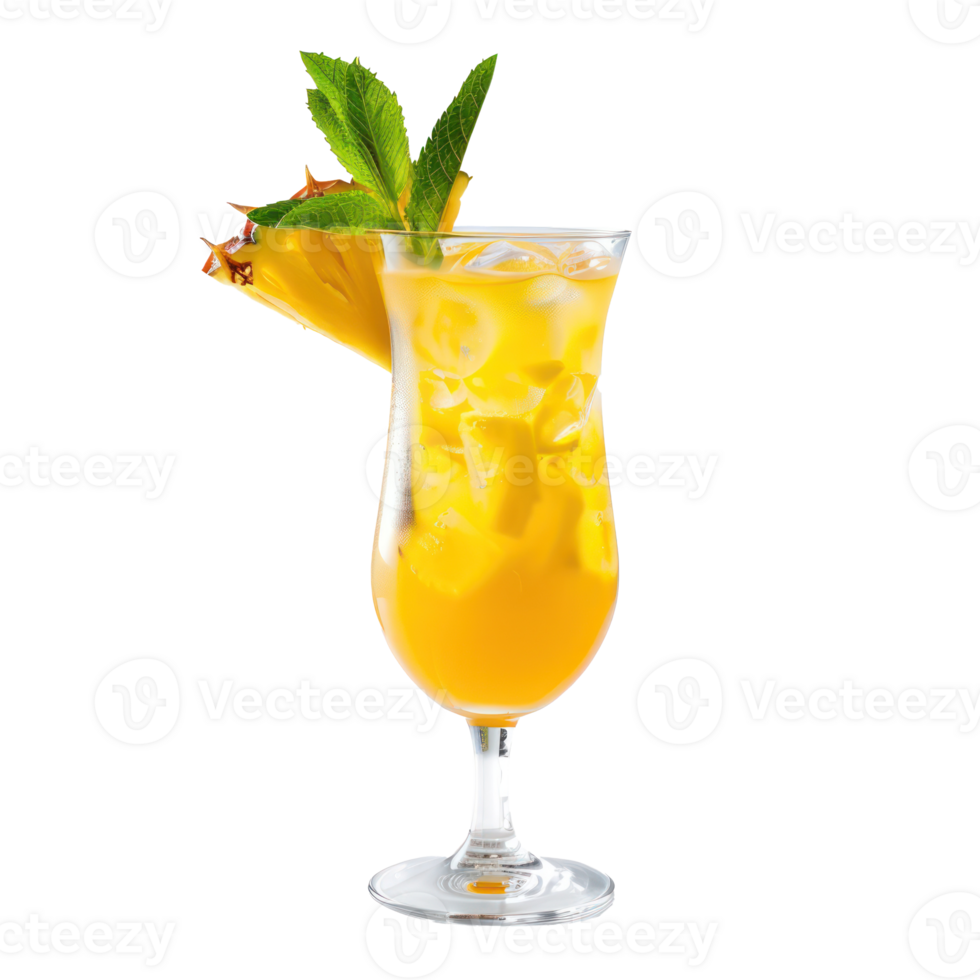 Pineapple Cocktail front view isolate on transparency background png