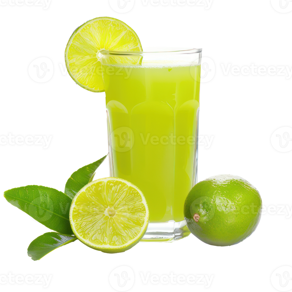 Lime juice front view isolate on transparency background png