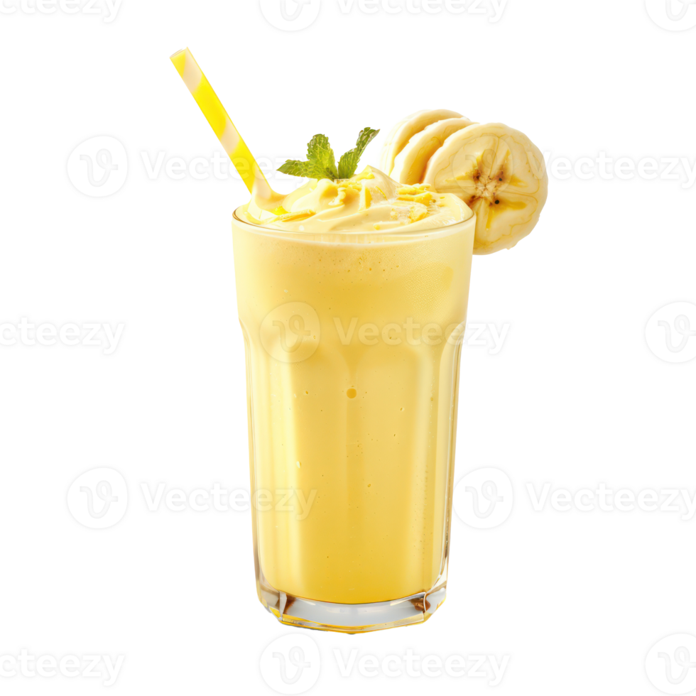 Banana Smoothie drink front view isolate on transparency background png