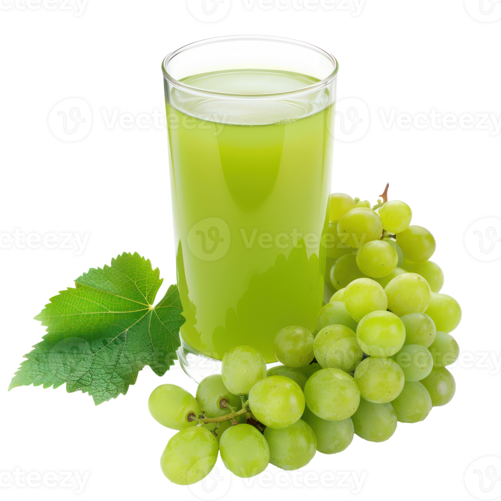 Green grapes juice isolate on transparency background png
