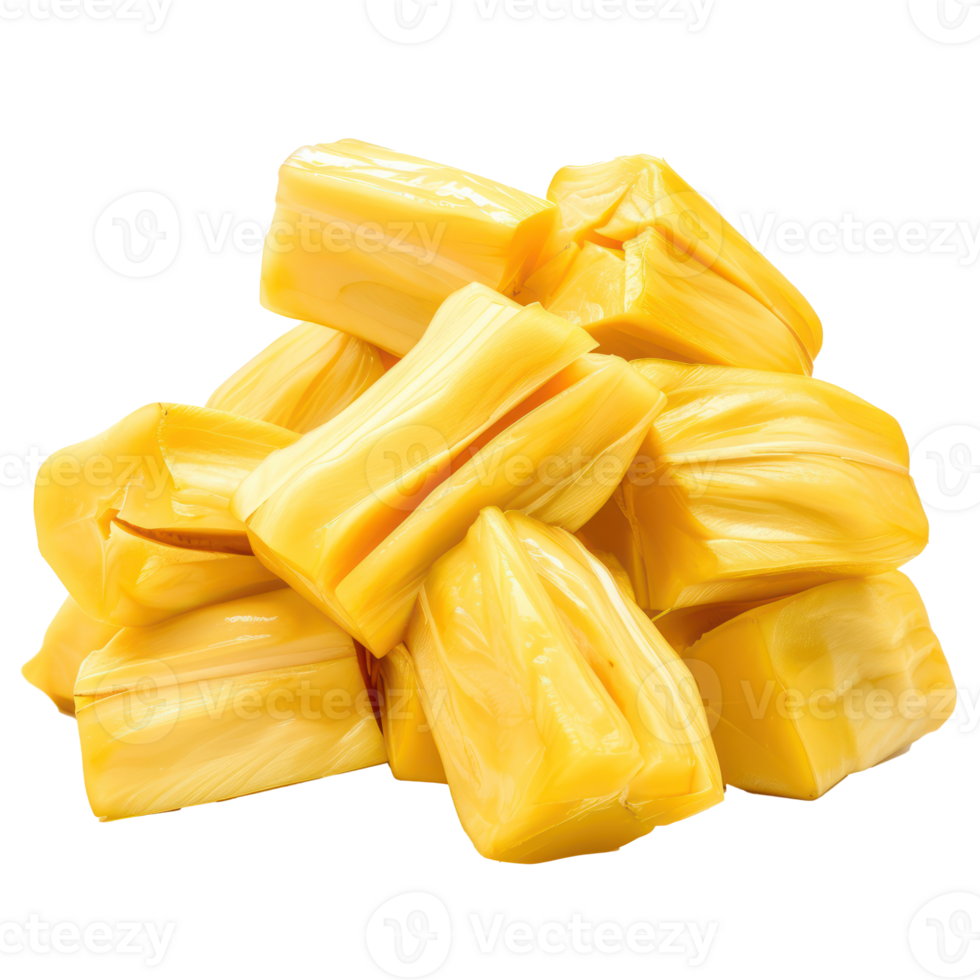 Cubes of jackfruit isolate on transparency background png