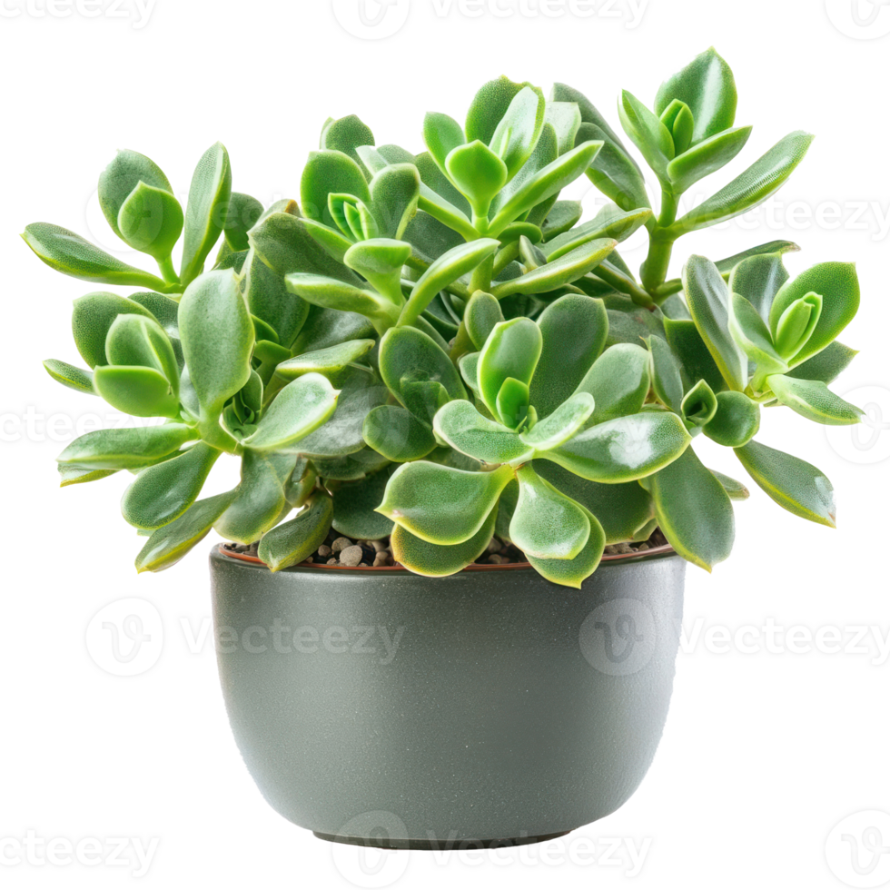 jade plant in a pot on transparent background png