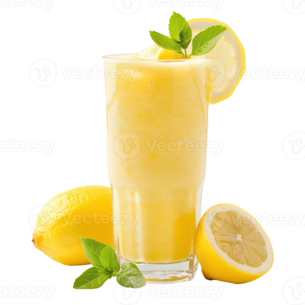 Lemon Smoothie drink front view isolate on transparency background png