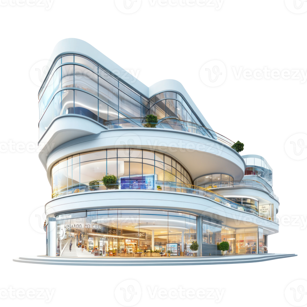 3D Shopping Mall isolate on transparency background png