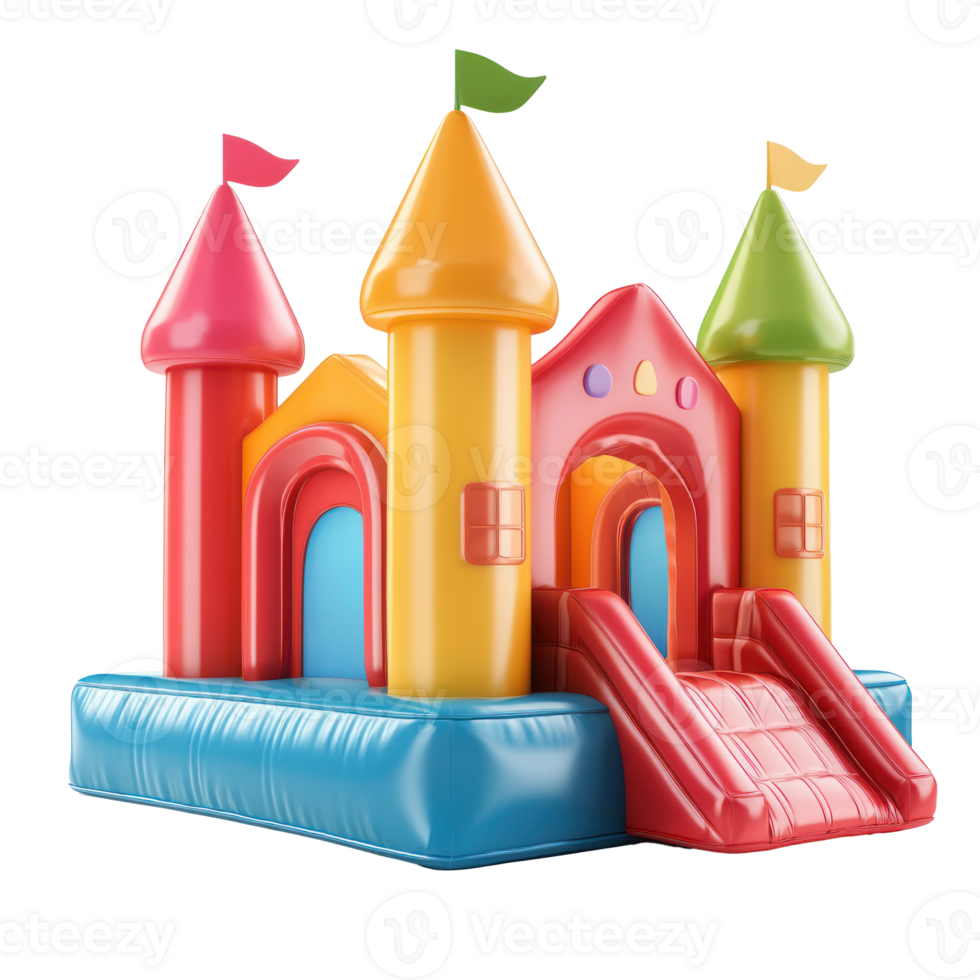3D Bounce Houses isolate on transparency background png