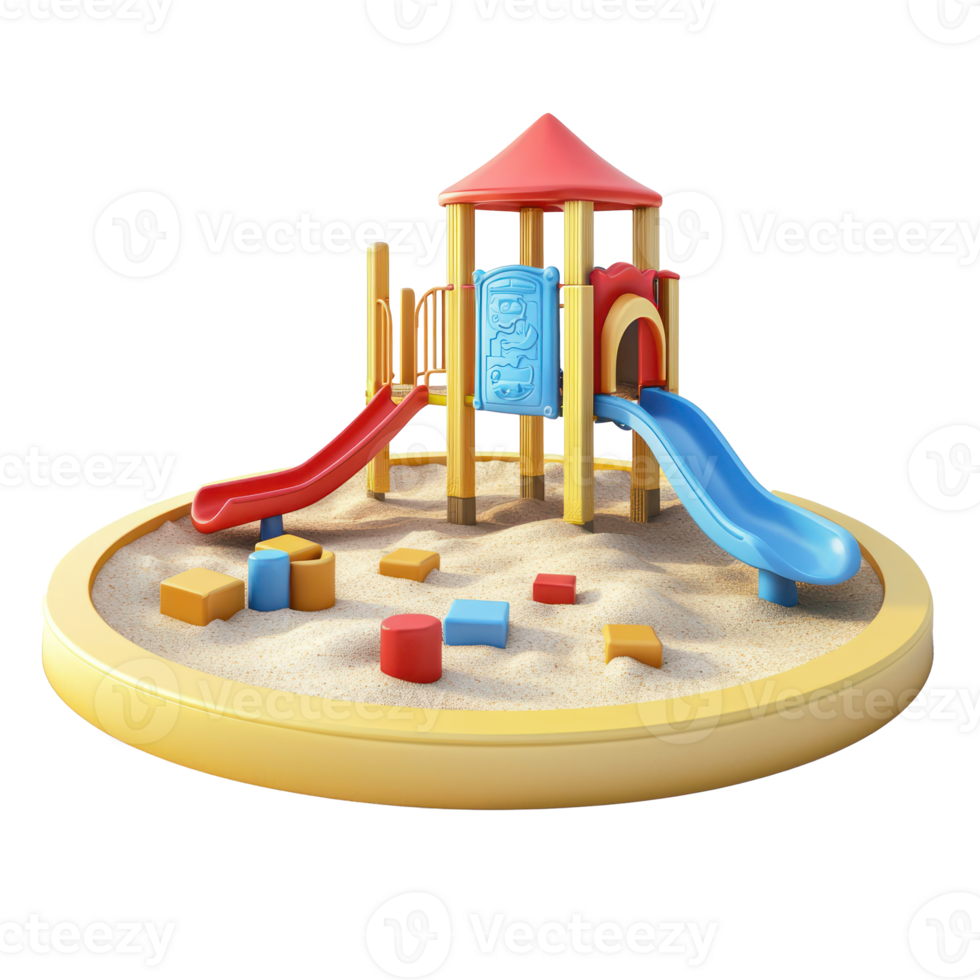 3d Sandboxes playground front view isolate on transparency background png