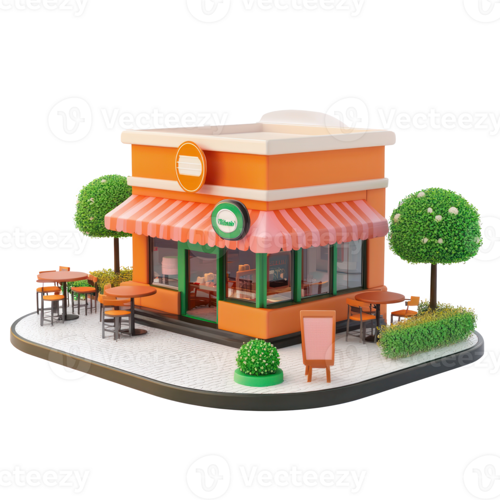 3D Restaurant isolate on transparency background png