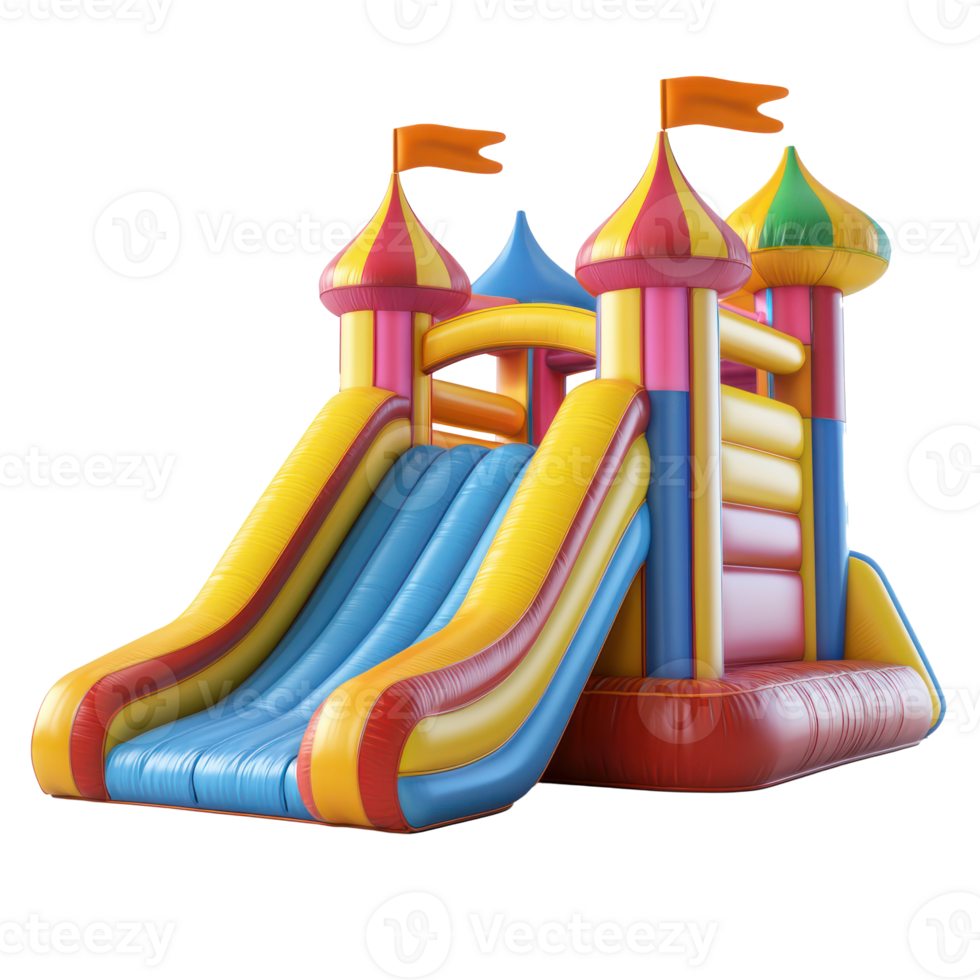 3D Inflatable Bounce and Slide Combos isolate on transparency background png