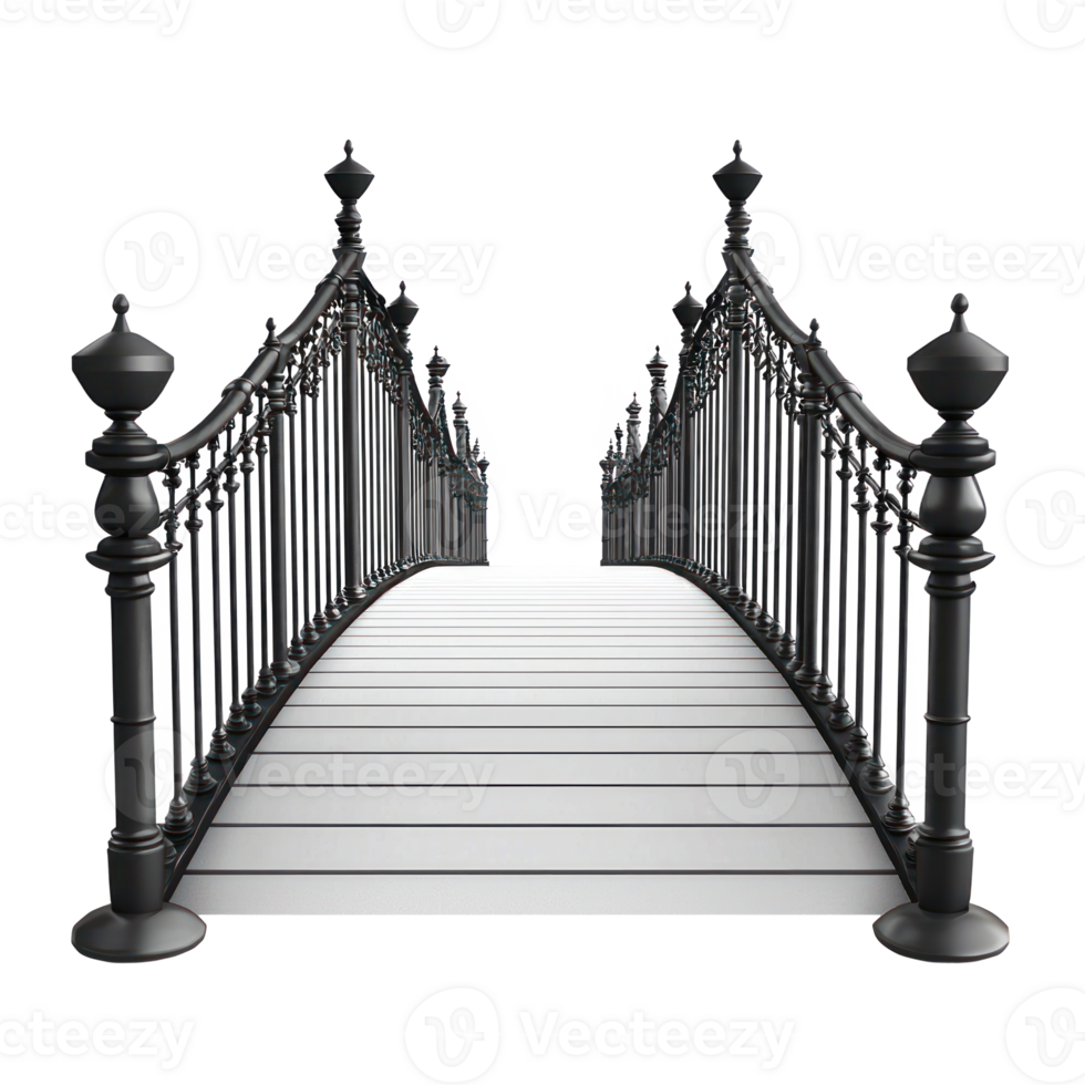 3D Bridge front view isolate on transparency background png