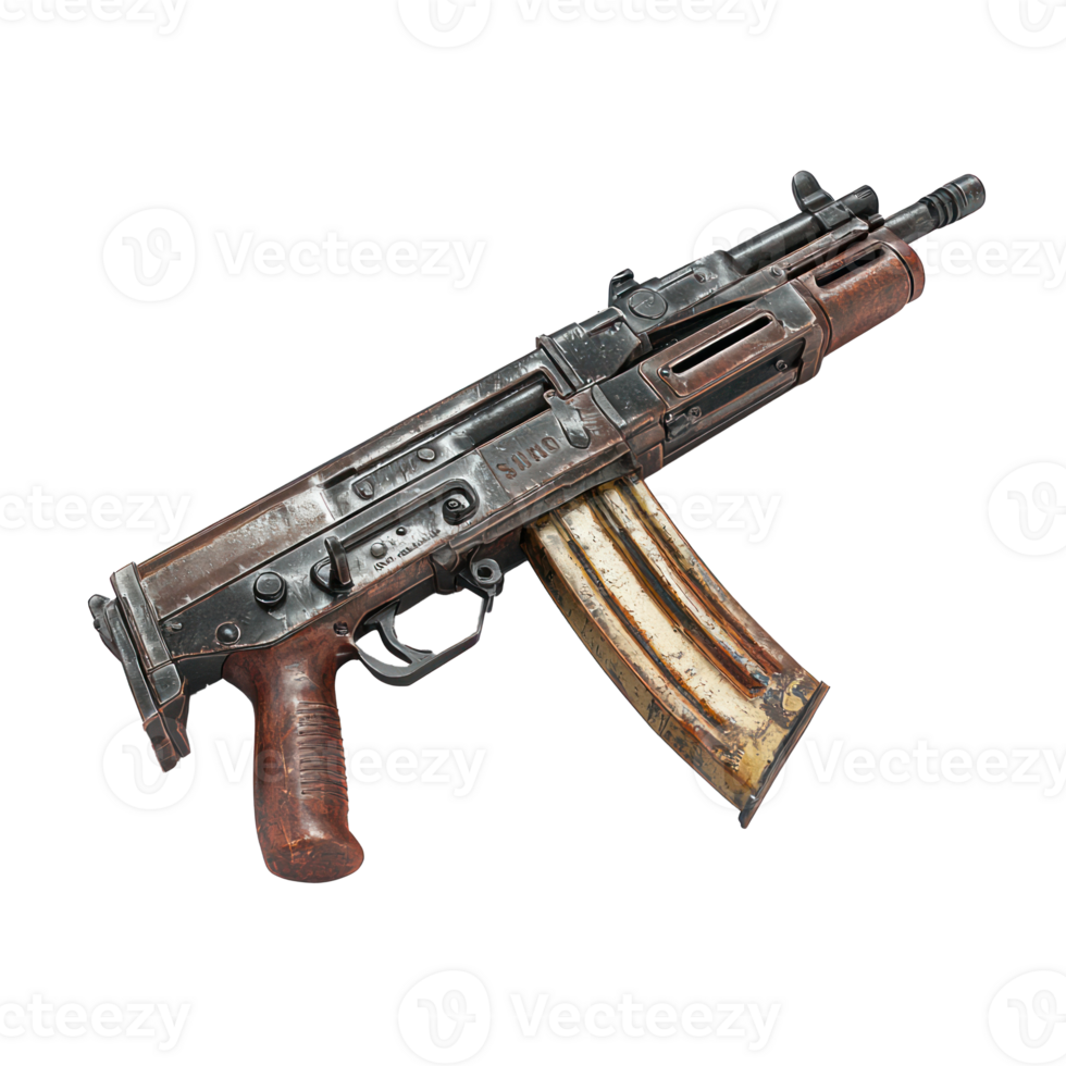 3D Submachine Gun isolate on transparency background png