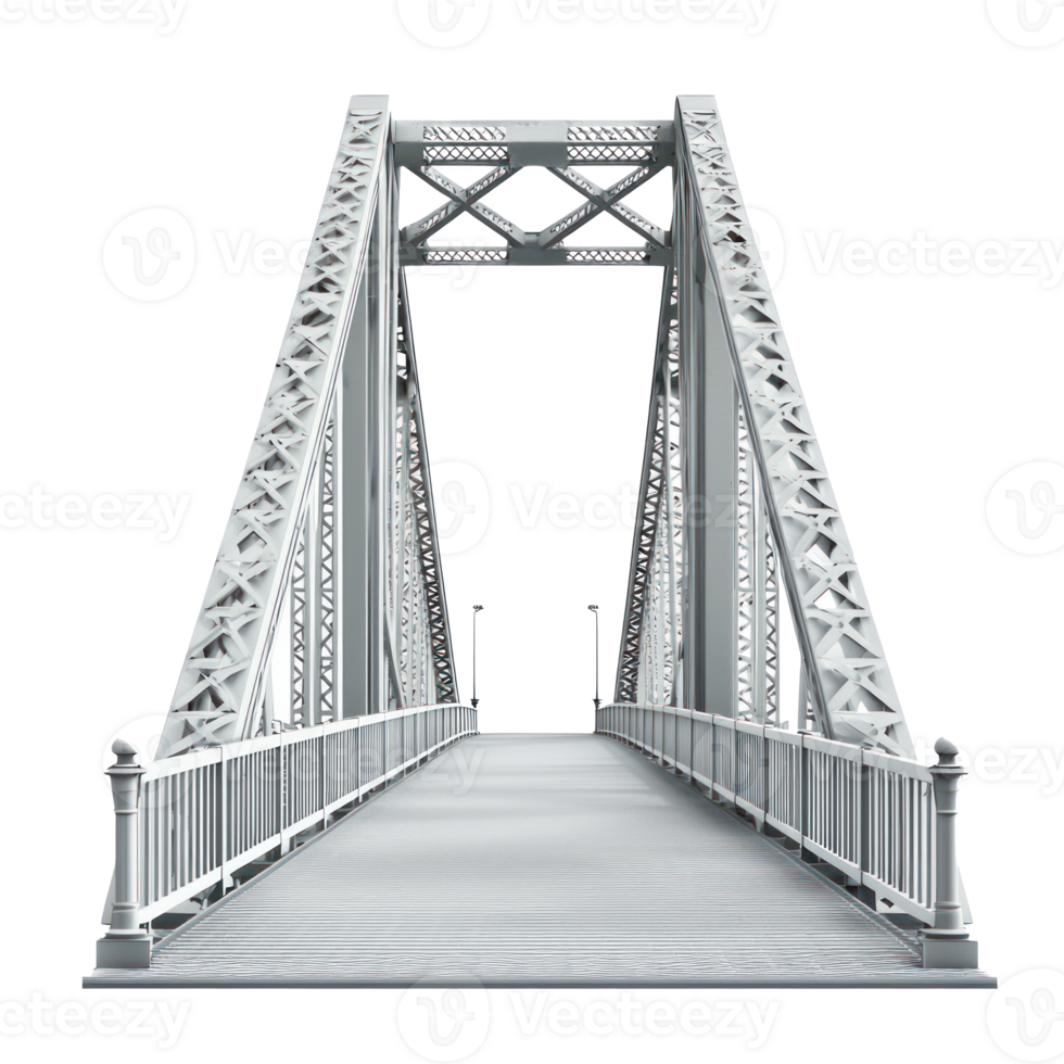 3D Bridge front view isolate on transparency background png