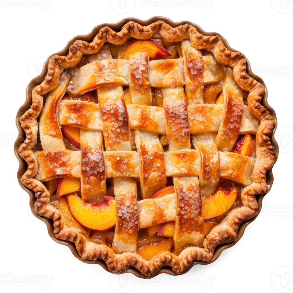 a peach pie with a lattice on top png