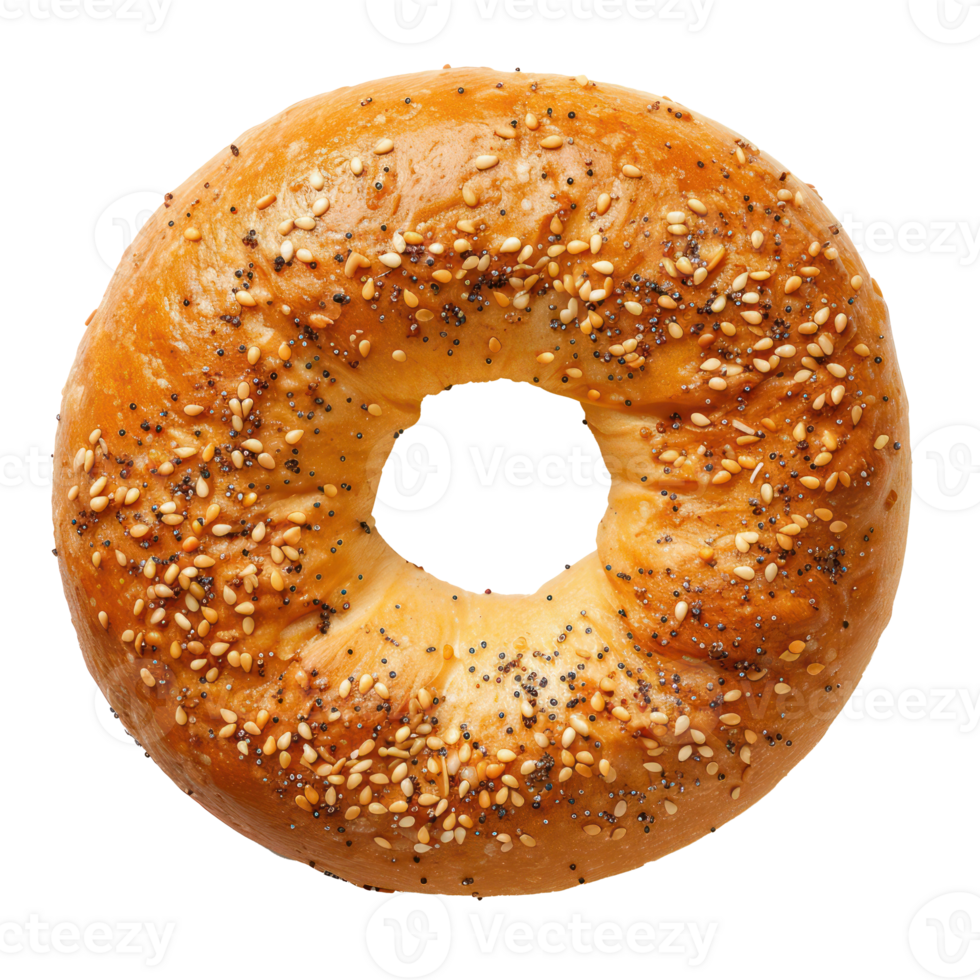 a bagel with sesame seeds on a transparent background png