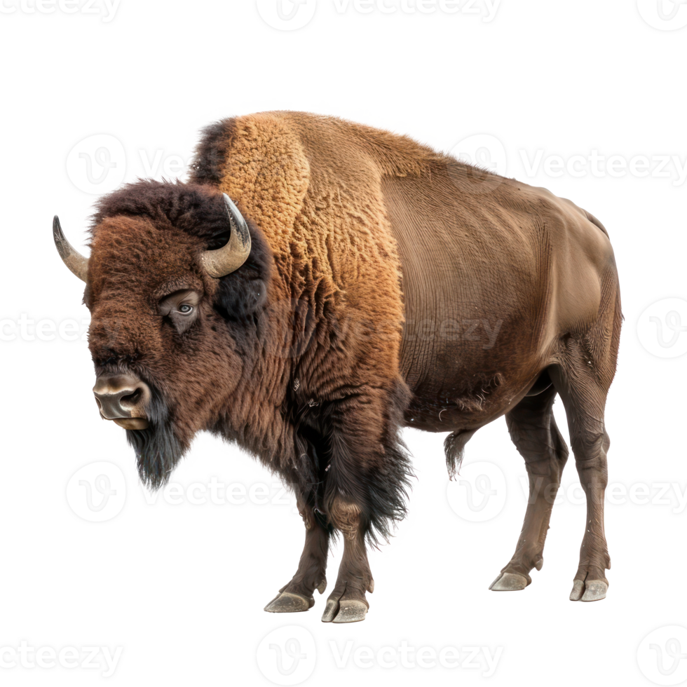 an image of a bison standing on a transparency background png