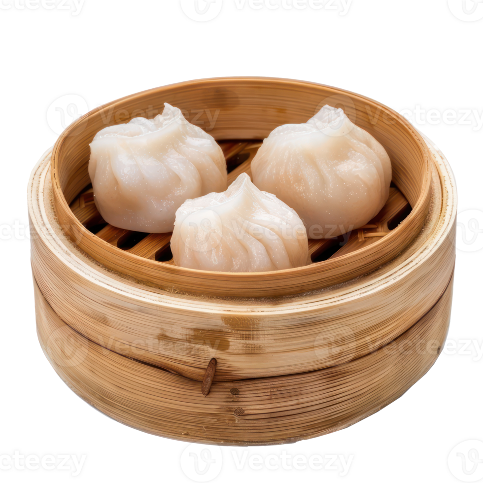 dumplings in bamboo steamer transparency background png