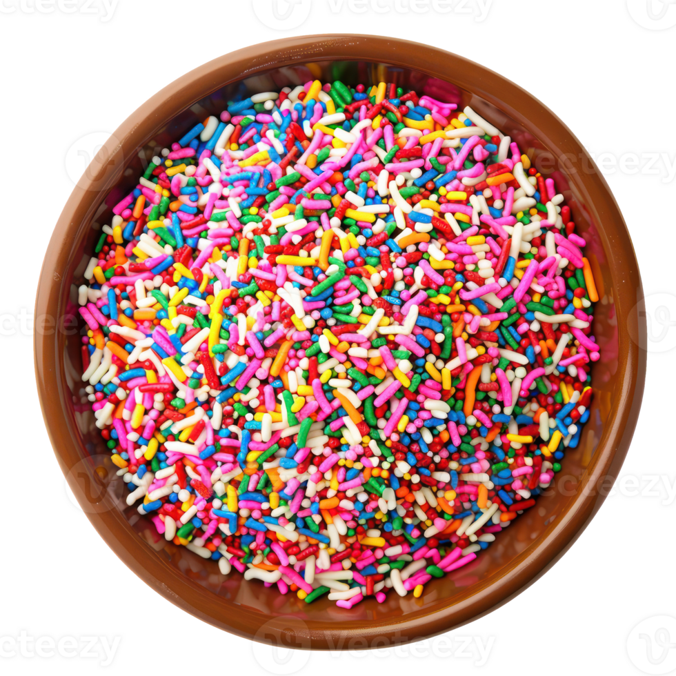 sprinkles in a bowl isolate on transparent background png