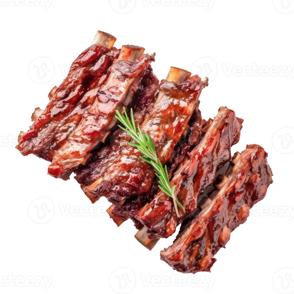 ribs with rosemary sprig on top of them png