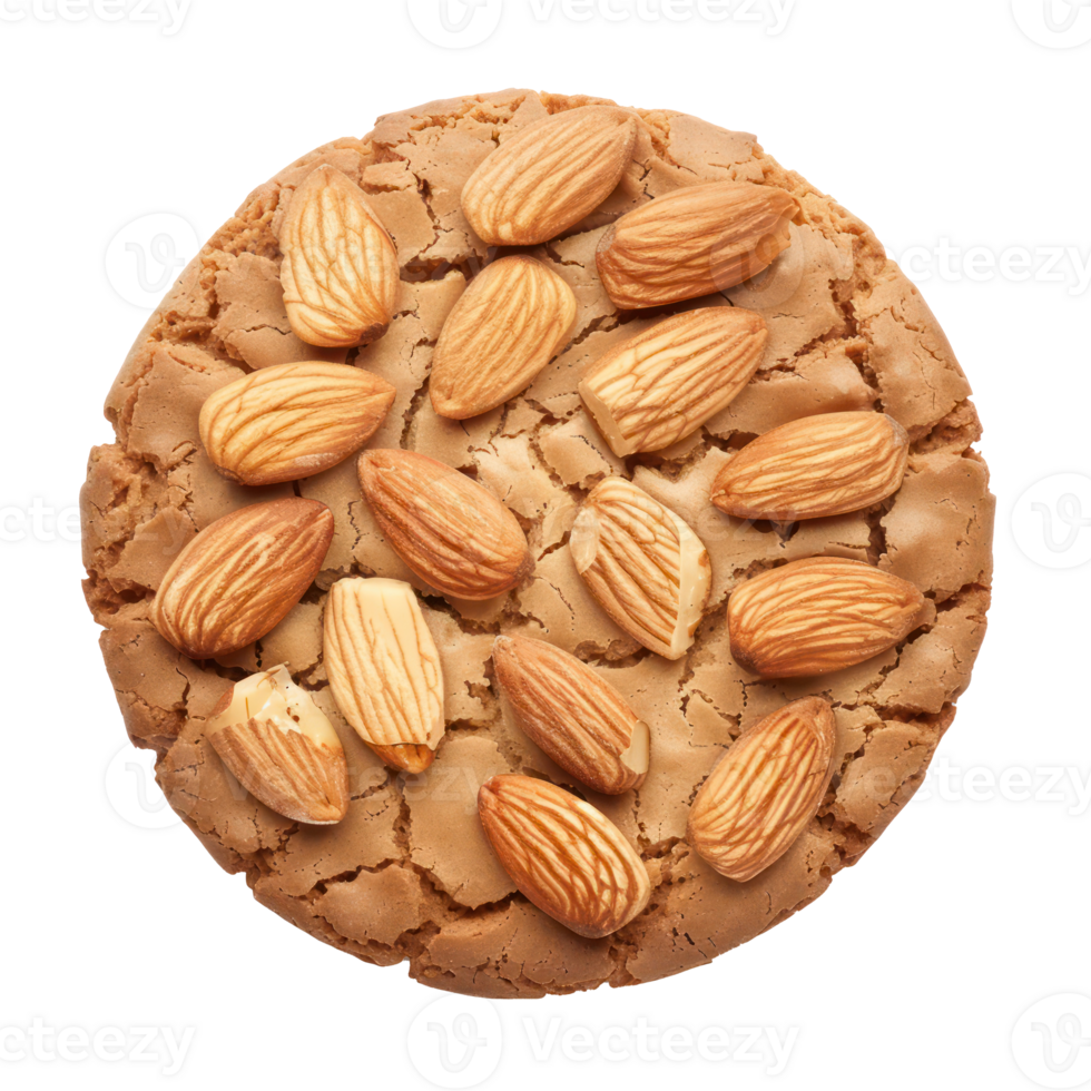 almonds on a cookie bread pudding in a bowl on a transparent background png