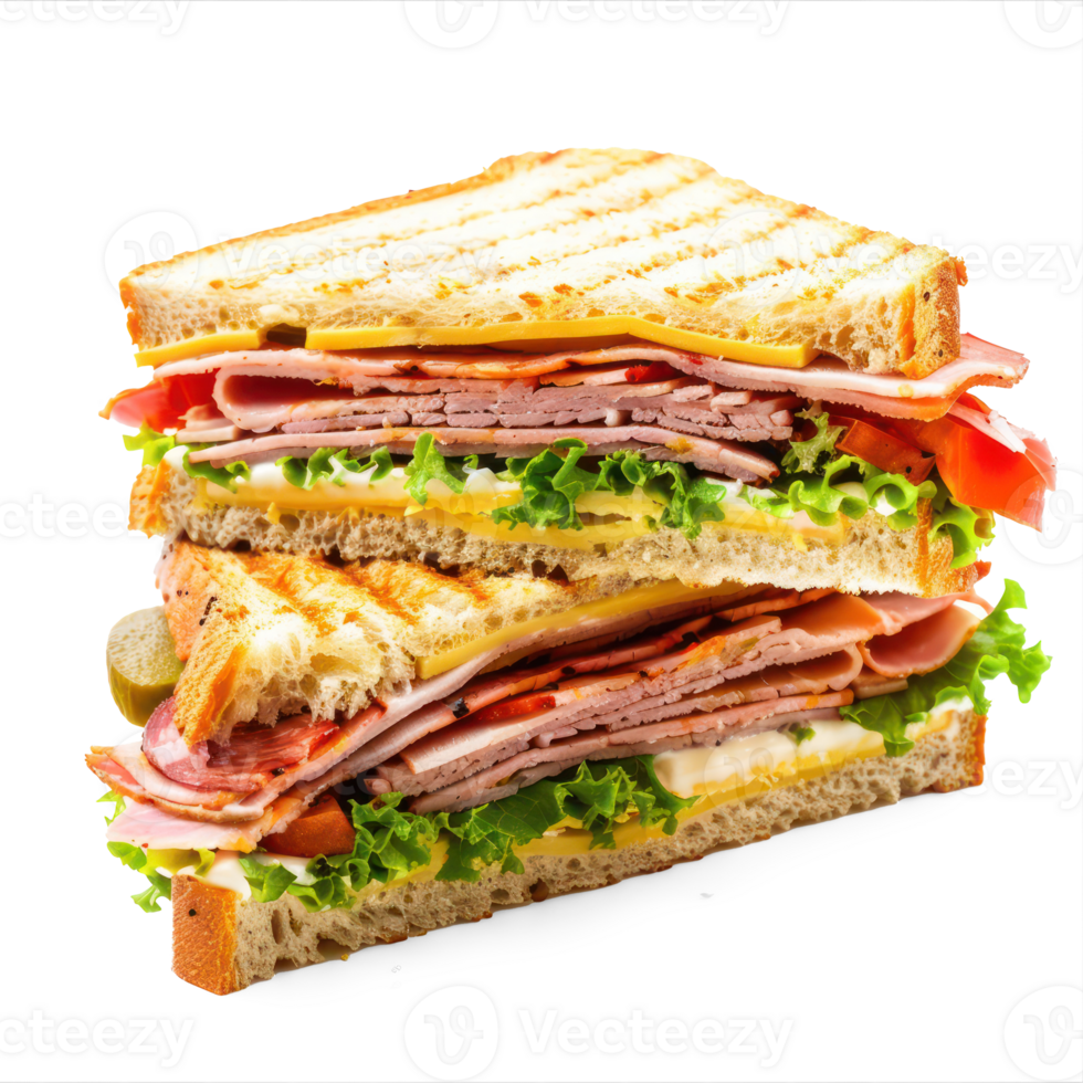 a sandwich with meat, cheese and lettuce png