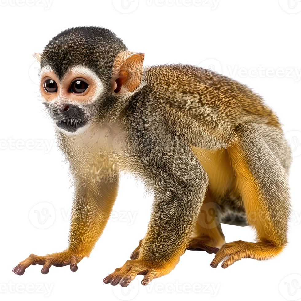 a small monkey standing on a transparent background png