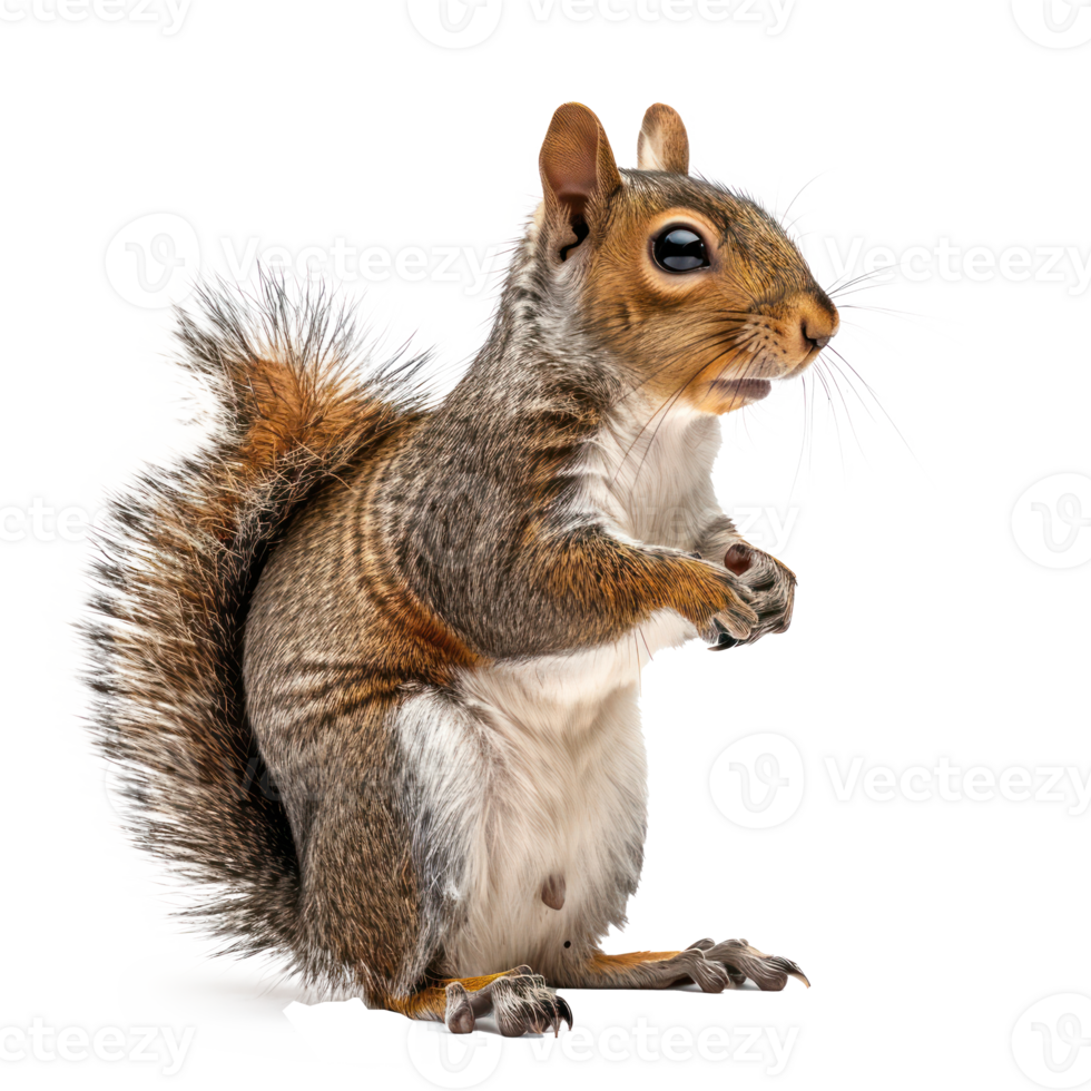 squirrel standing on hind legs, isolated on transparent background png
