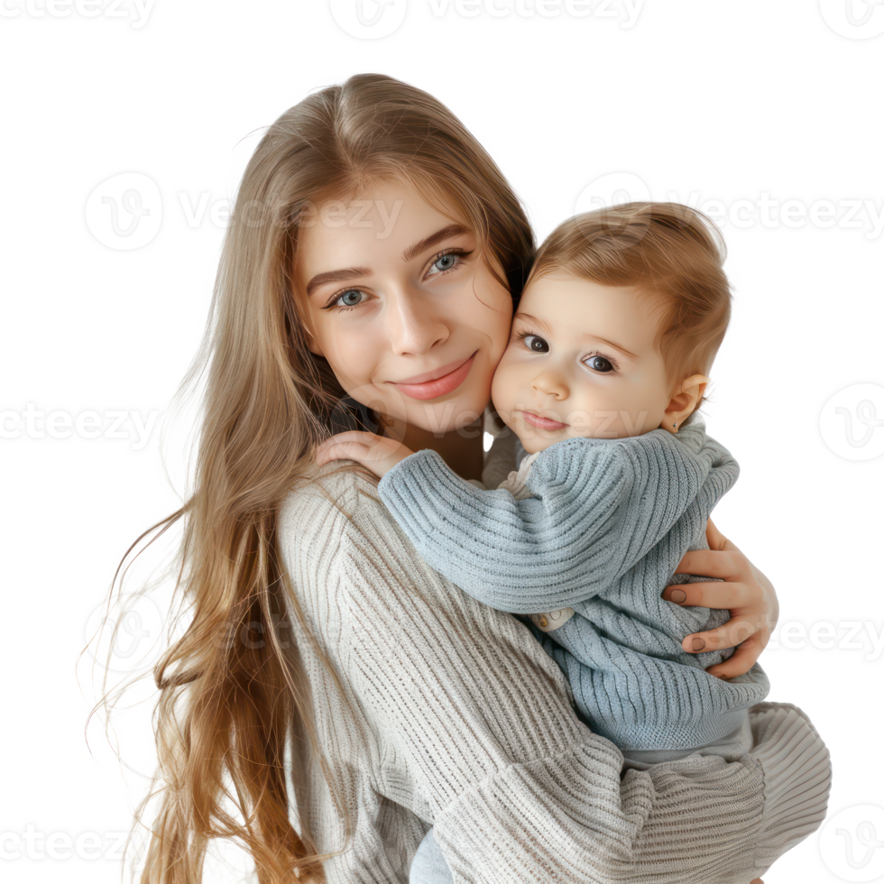 a woman holding a baby on her back png