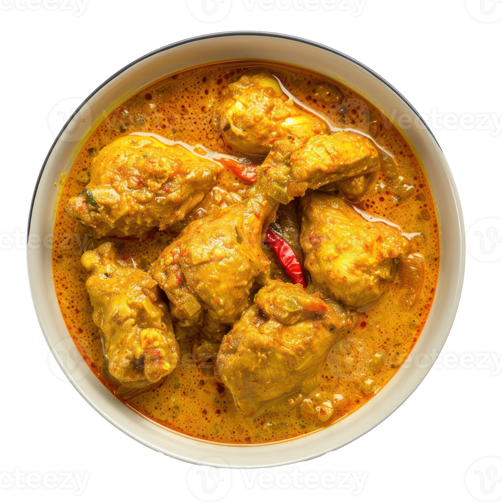 chicken curry in a bowl on a transparent background png
