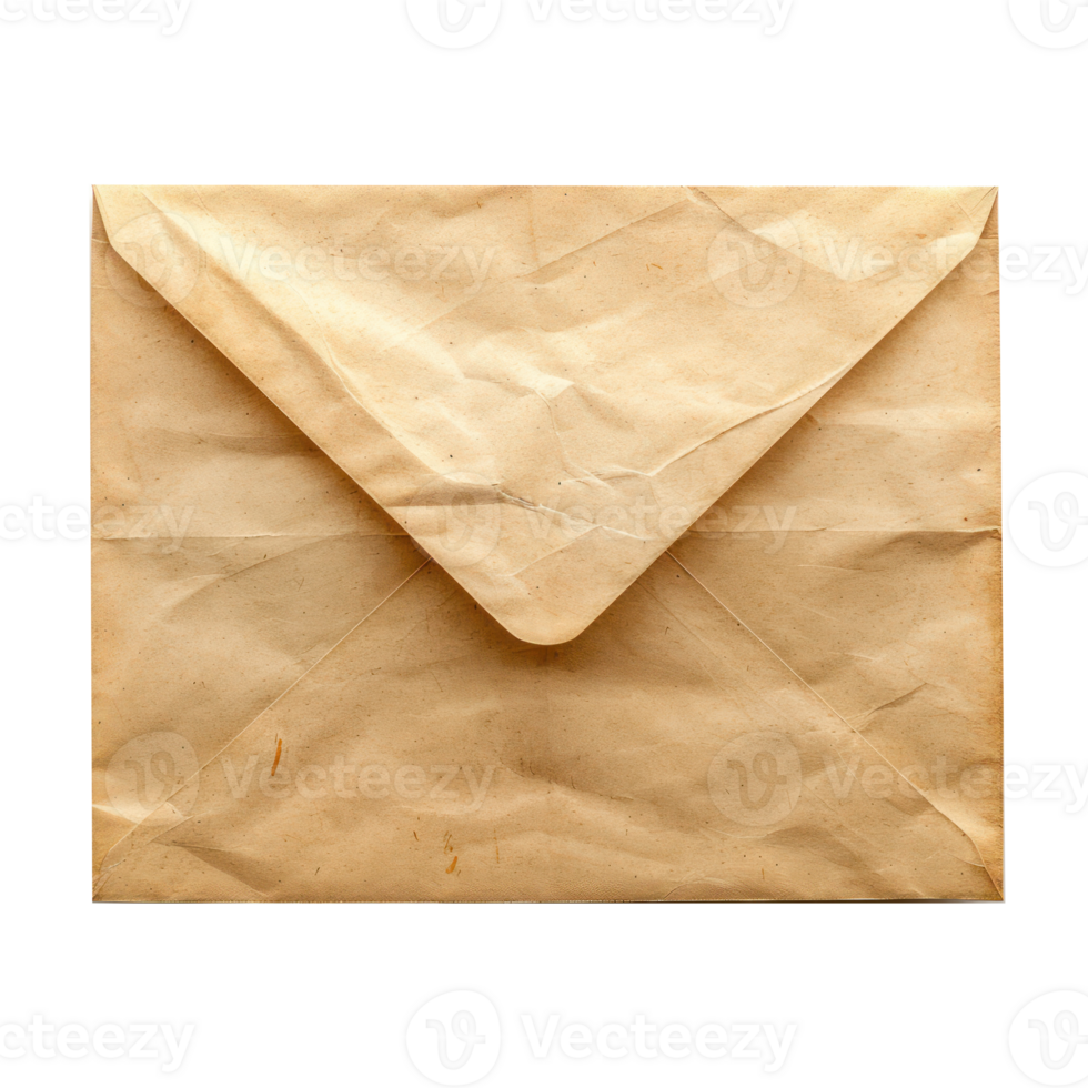 Envelope top view isolate on transparent background, png