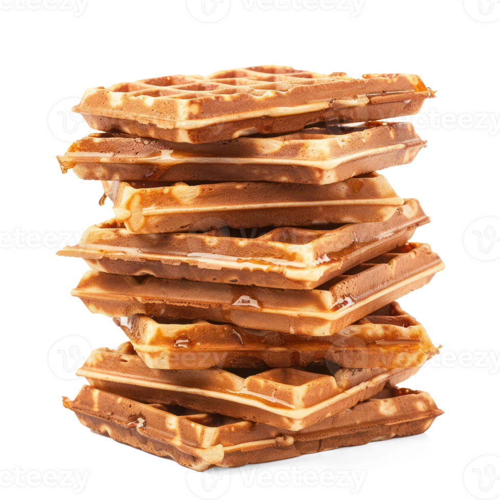 a stack of waffles on a transparent background png