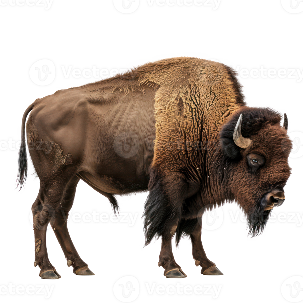 an image of a bison standing on a transparent background png