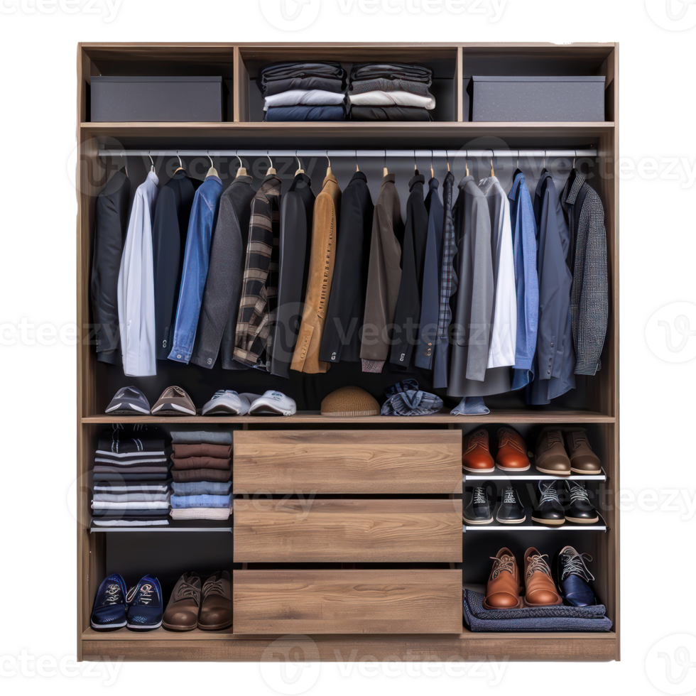 Modern Closet top view full length isolate on transparent background png