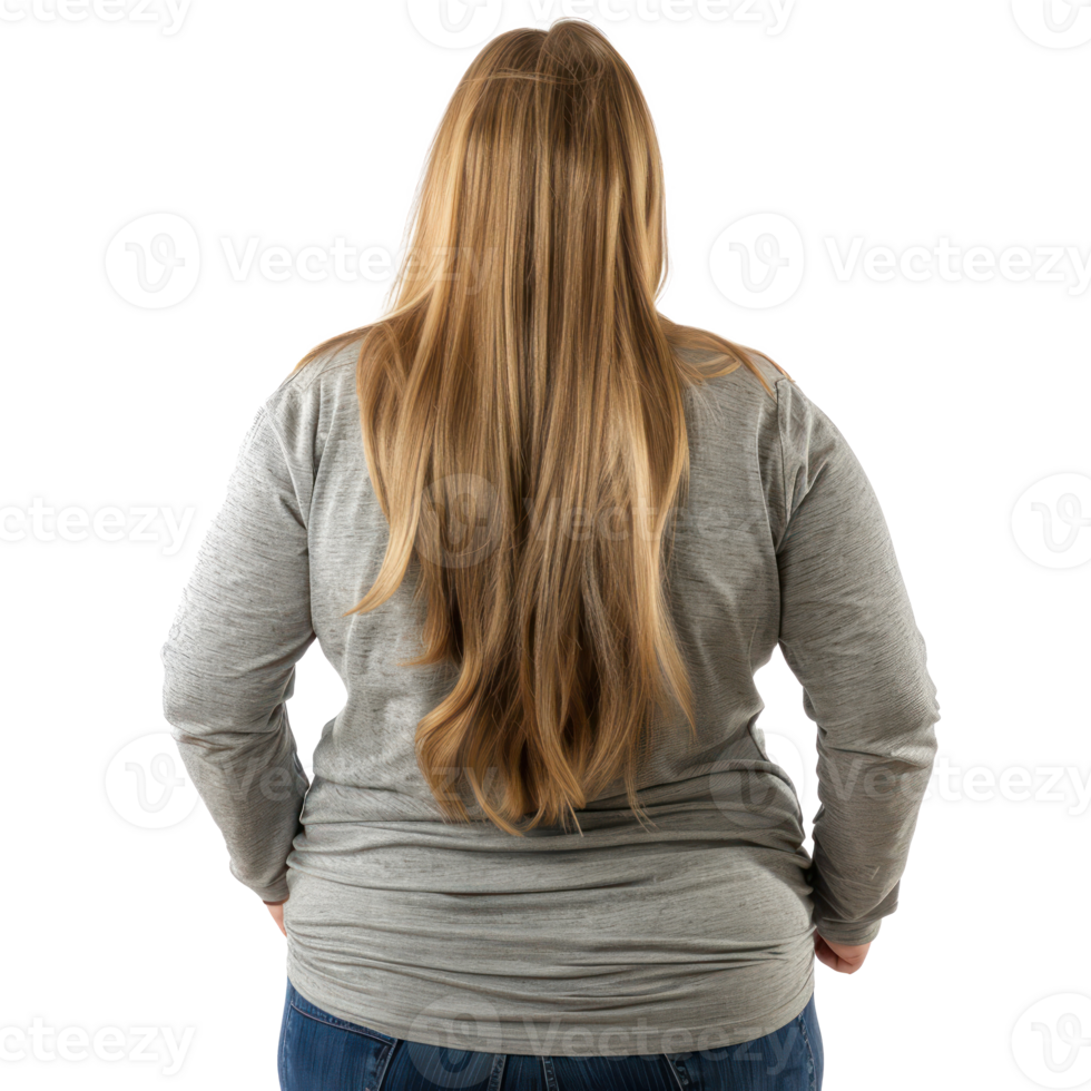 back view of a woman with long hair png