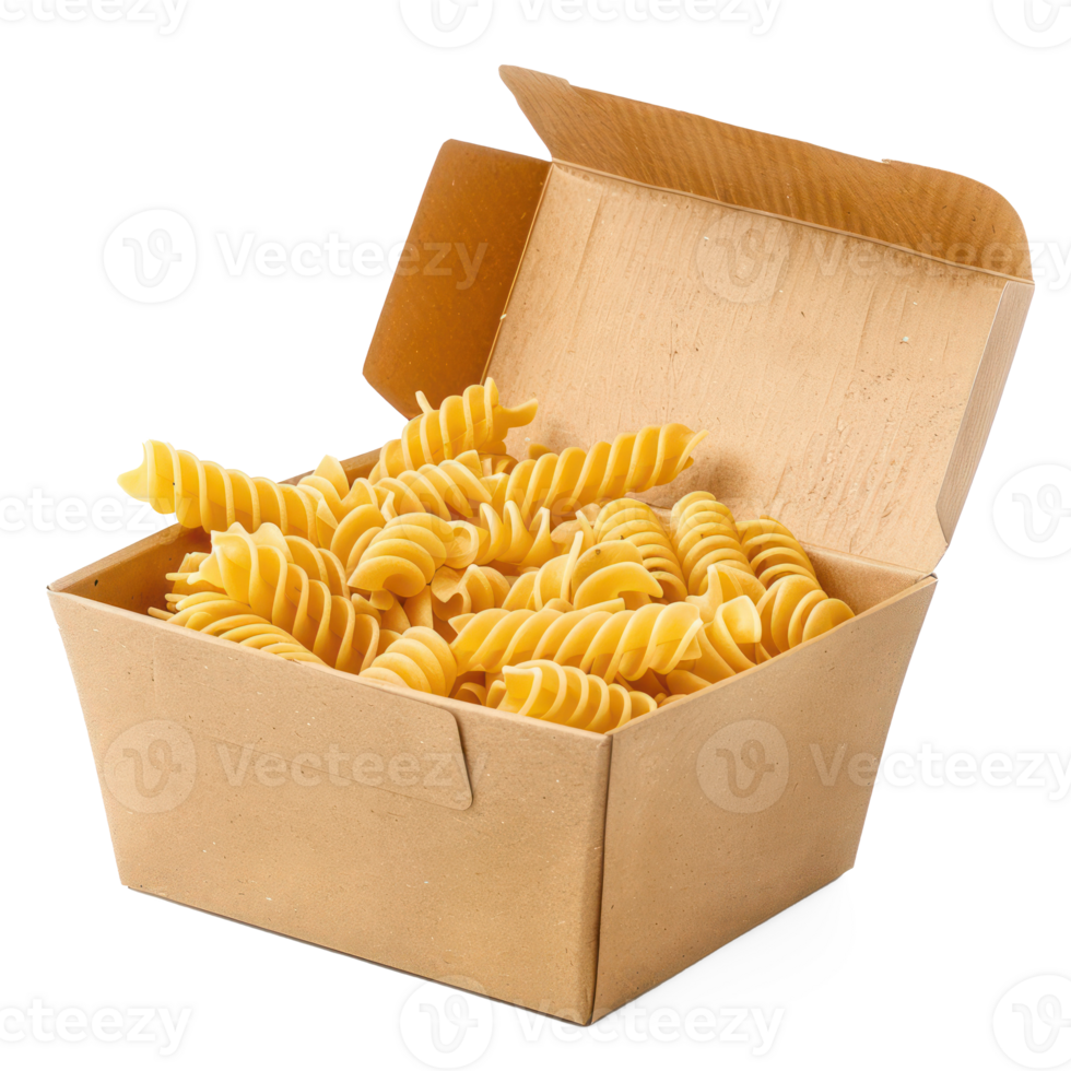 pasta in a cardboard box on a transparent background png
