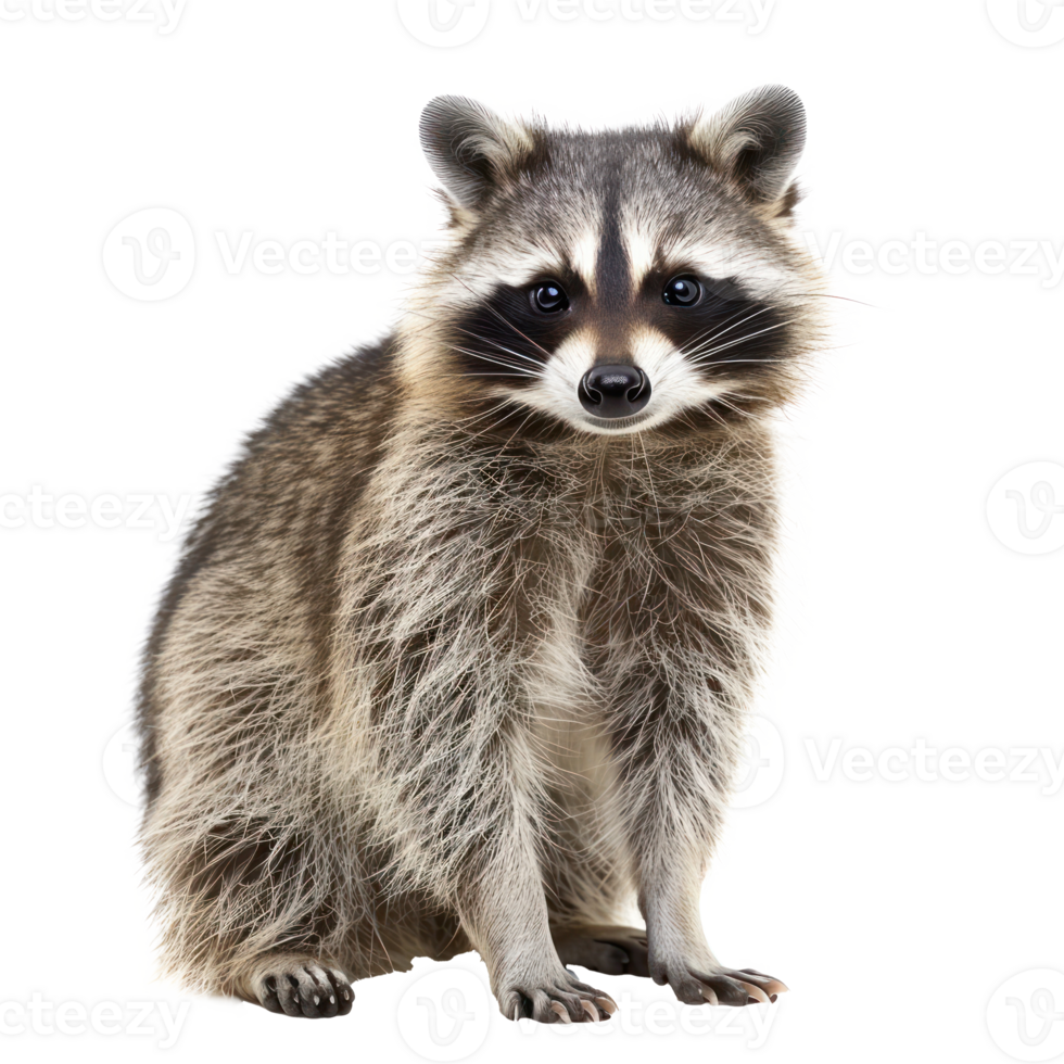 a raccoon is standing in front of a transparent background png