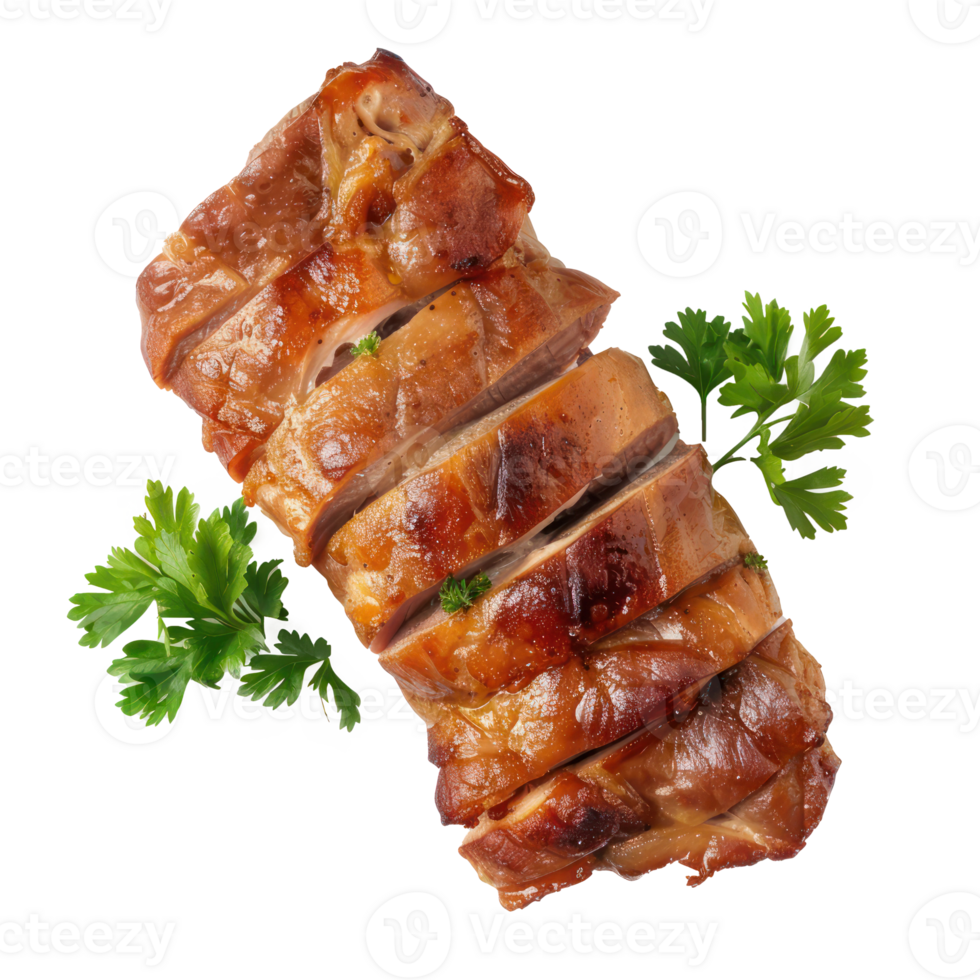 sliced pork on a transparent background png