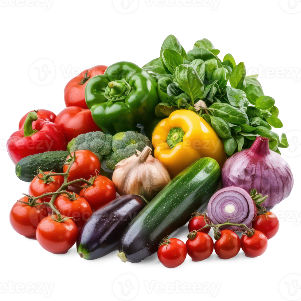 fresh vegetables isolate on transparent background png