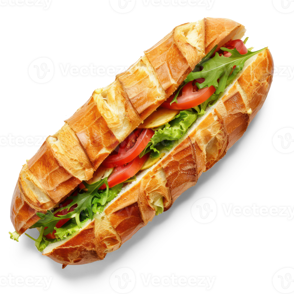 a sandwich with lettuce, tomatoes and cheese on a transparent background png