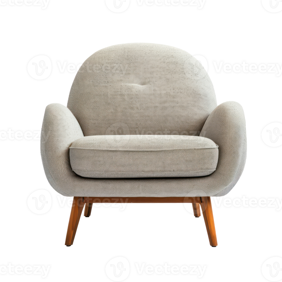 modern Armchair front view full length isolate on transparent background, png