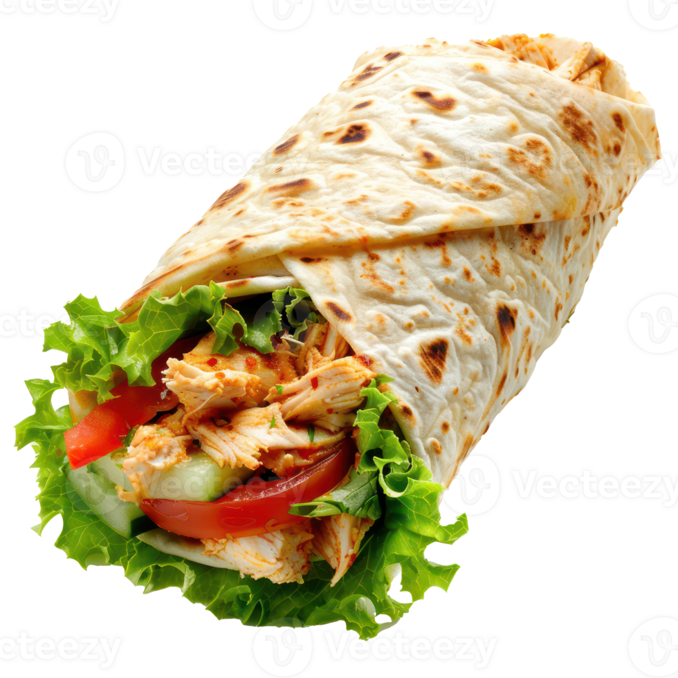 chicken wrap on a transparent background png