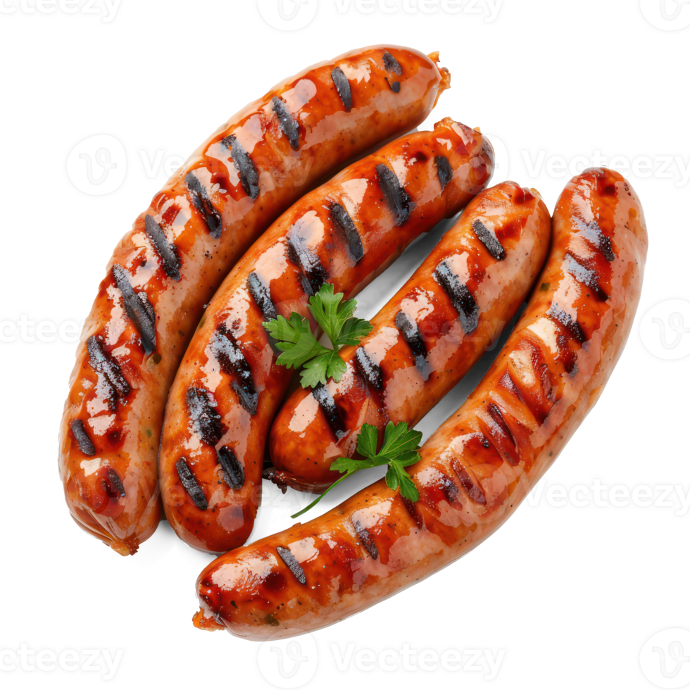 grilled sausages on a transparent background png