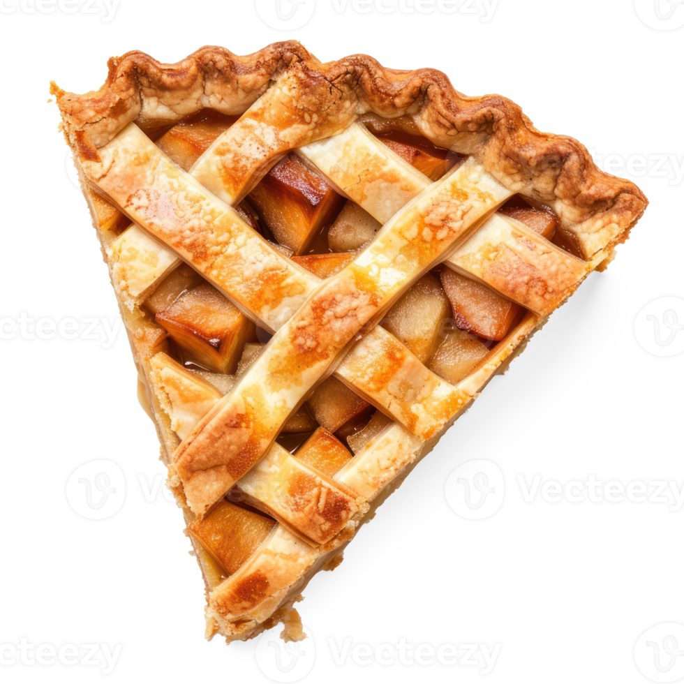 a slice of apple pie on a transparent background png