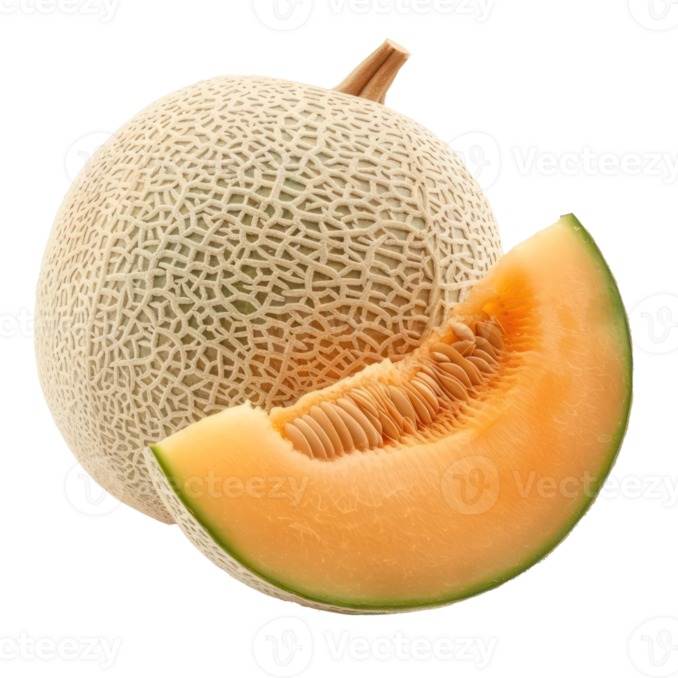 cantaloupe melon isolate on transparent background png