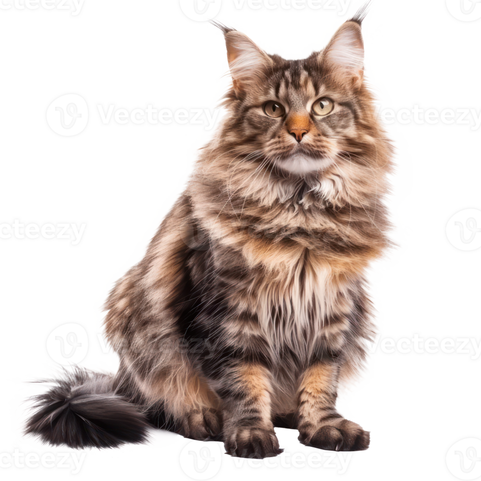 Maine Coons pet full body isolate on transparent background, png